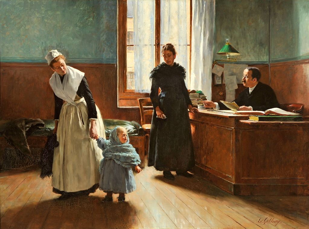 Edouard Gelhay, Aux Enfants-Assistés : L’abandon (1886)
